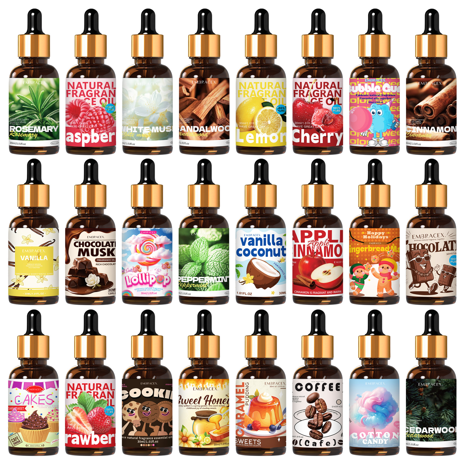 Candle Making Oils - 27 type 30ml Essential Oil Long