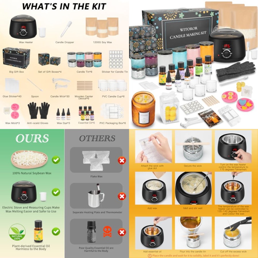 Candle Making Kit, Scented Can – обзор и цена Candle Making Kit For Adults