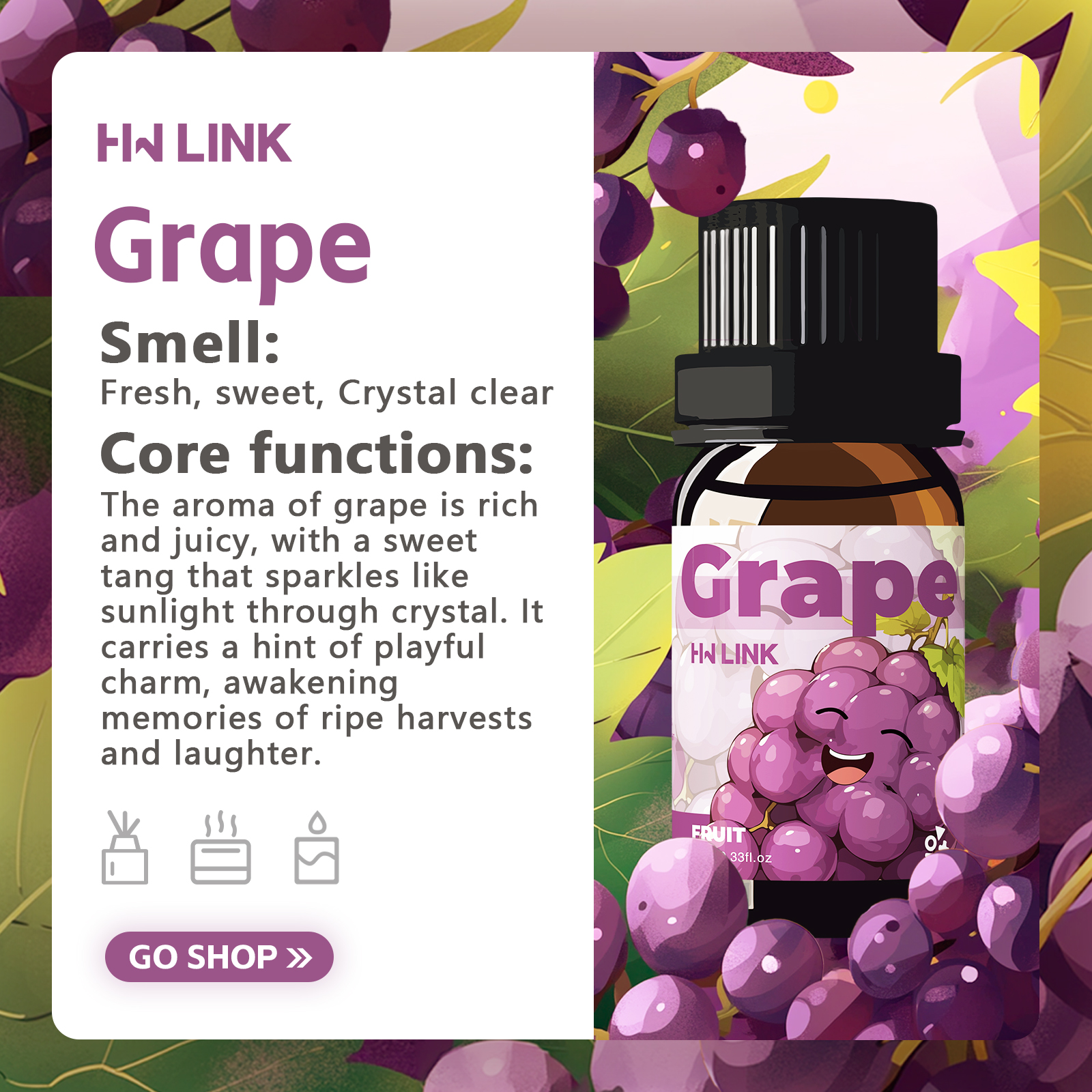 Grape Essential Oil 10ml Perfu – обзор и цена Candle Making Oils
