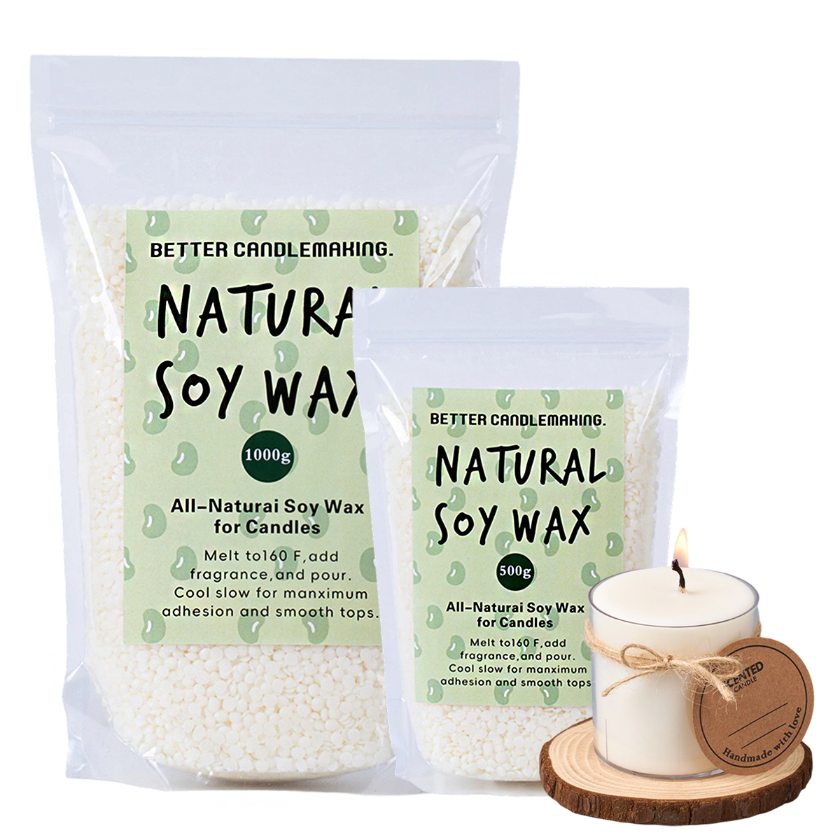 500g/1000g Natural Soy Wax DIY – обзор и цена Candle Making Accessories