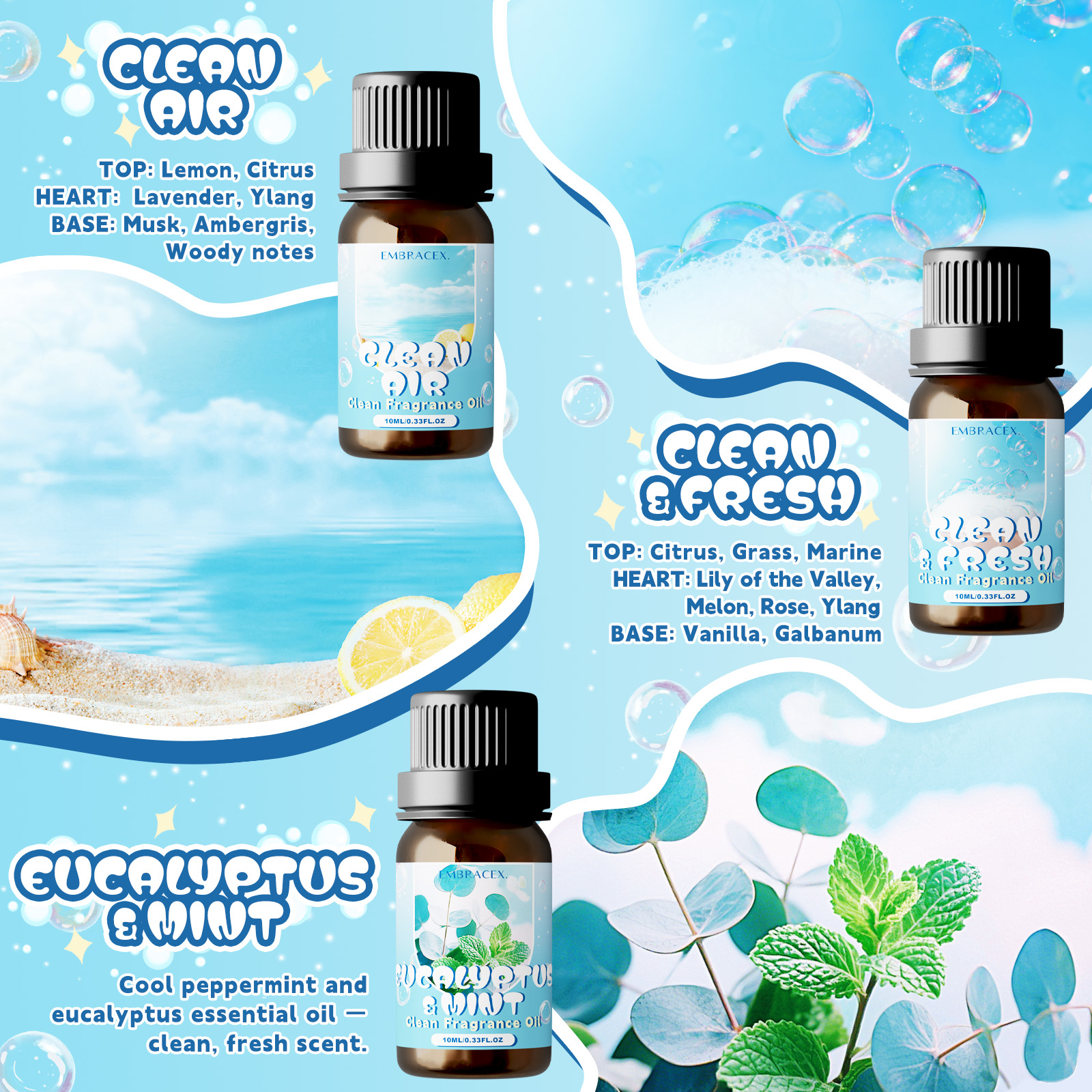 10ml Clean Air Essential Oil L – обзор и цена Candle Making Oils
