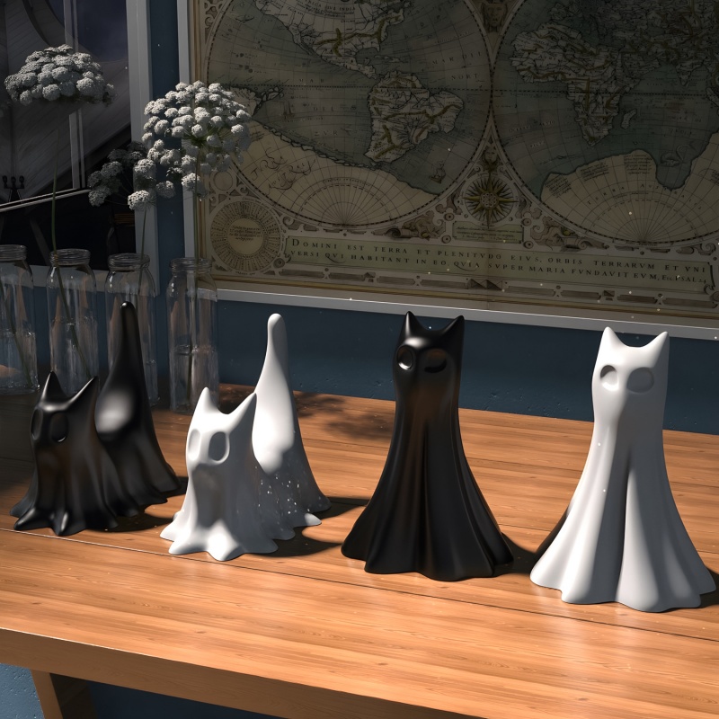 Ghost Cat Halloween Desktop Or – обзор и цена Candle Making Items