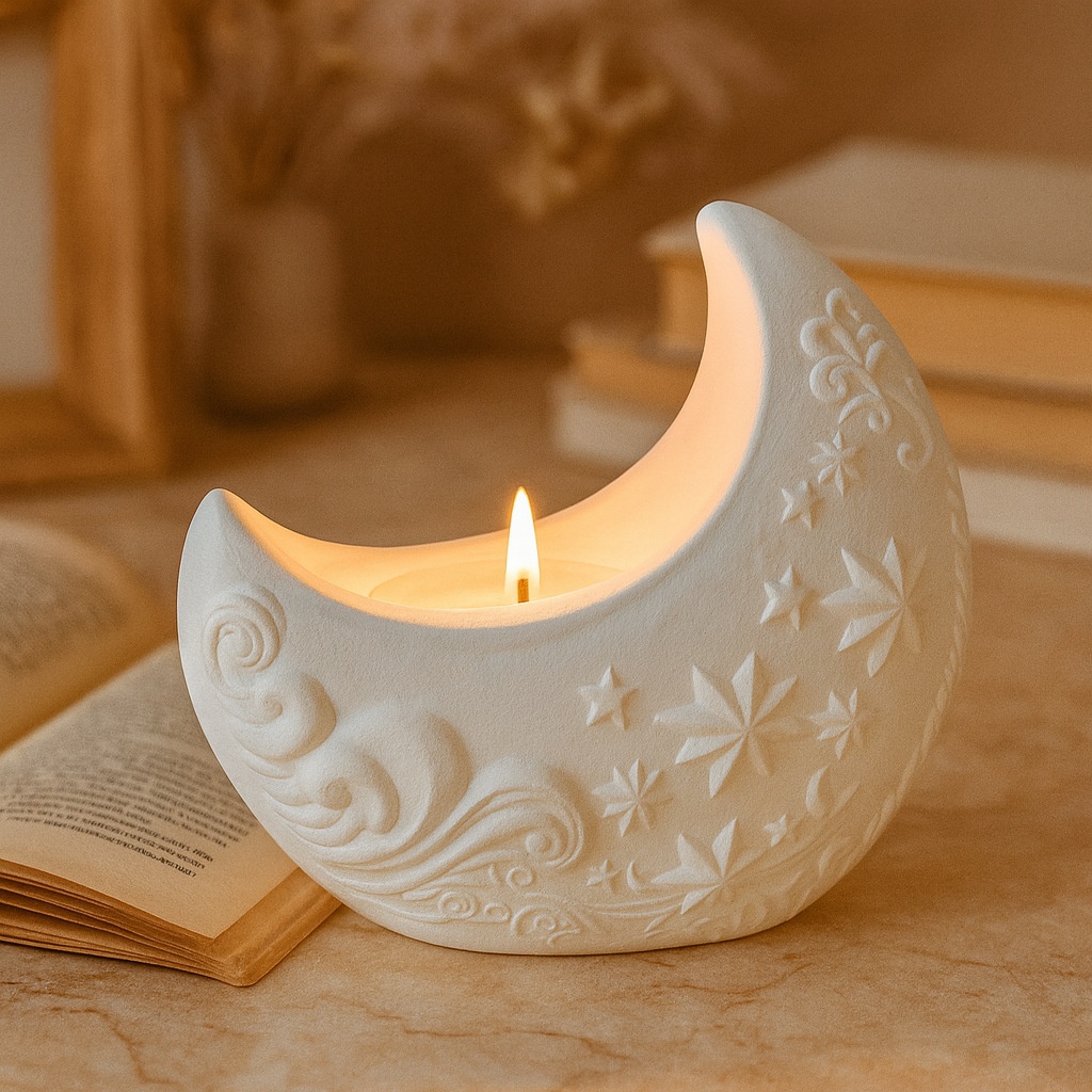 3d Relief Moon Gypsum Resin Mo – обзор и цена Candle Making Process