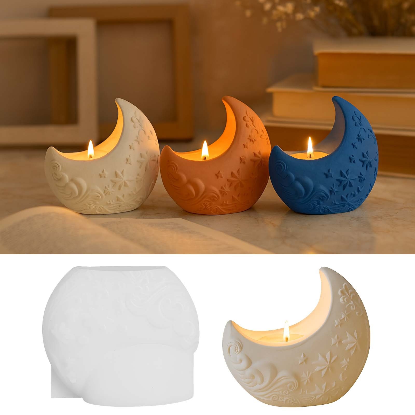 3d Relief Moon Gypsum Resin Mo – обзор и цена Candle Making Process