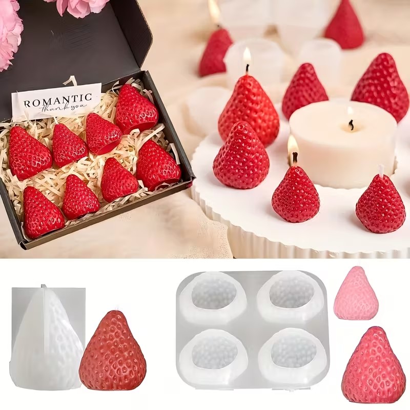 Strawberry Silicone Candle Mol – обзор и цена Candle Making Items