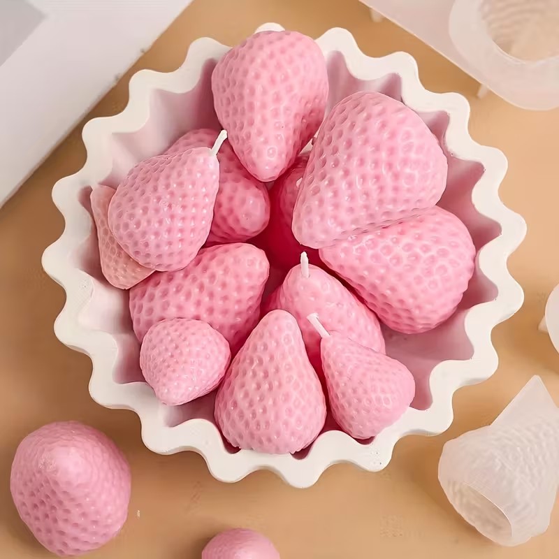Strawberry Silicone Candle Mol – обзор и цена Candle Making Items