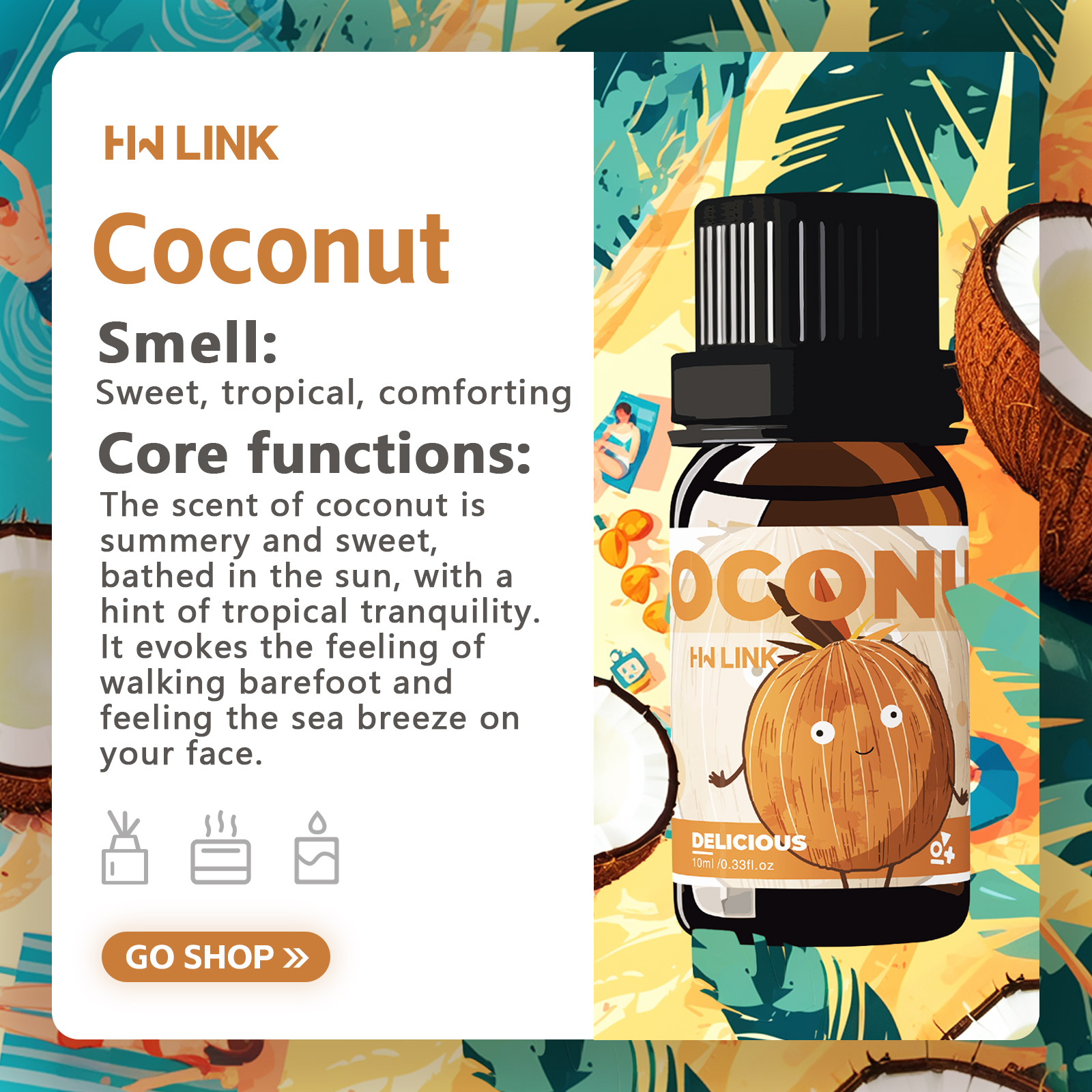 10ml Coconut Essential Oils No – обзор и цена Candle Making Oils