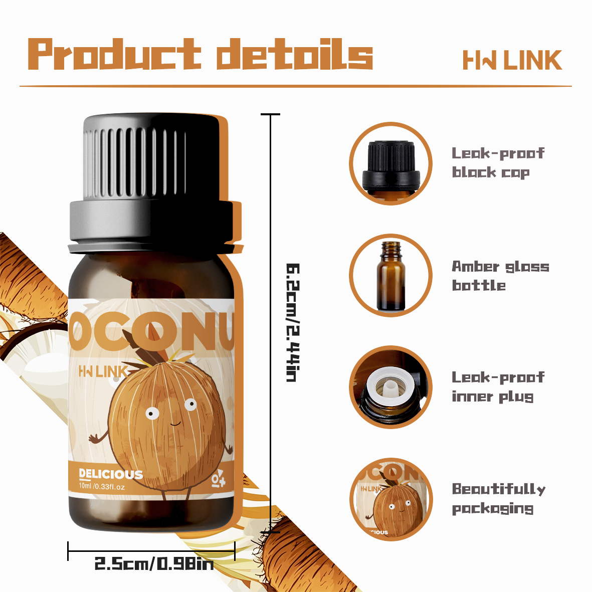 10ml Coconut Essential Oils No – обзор и цена Candle Making Oils