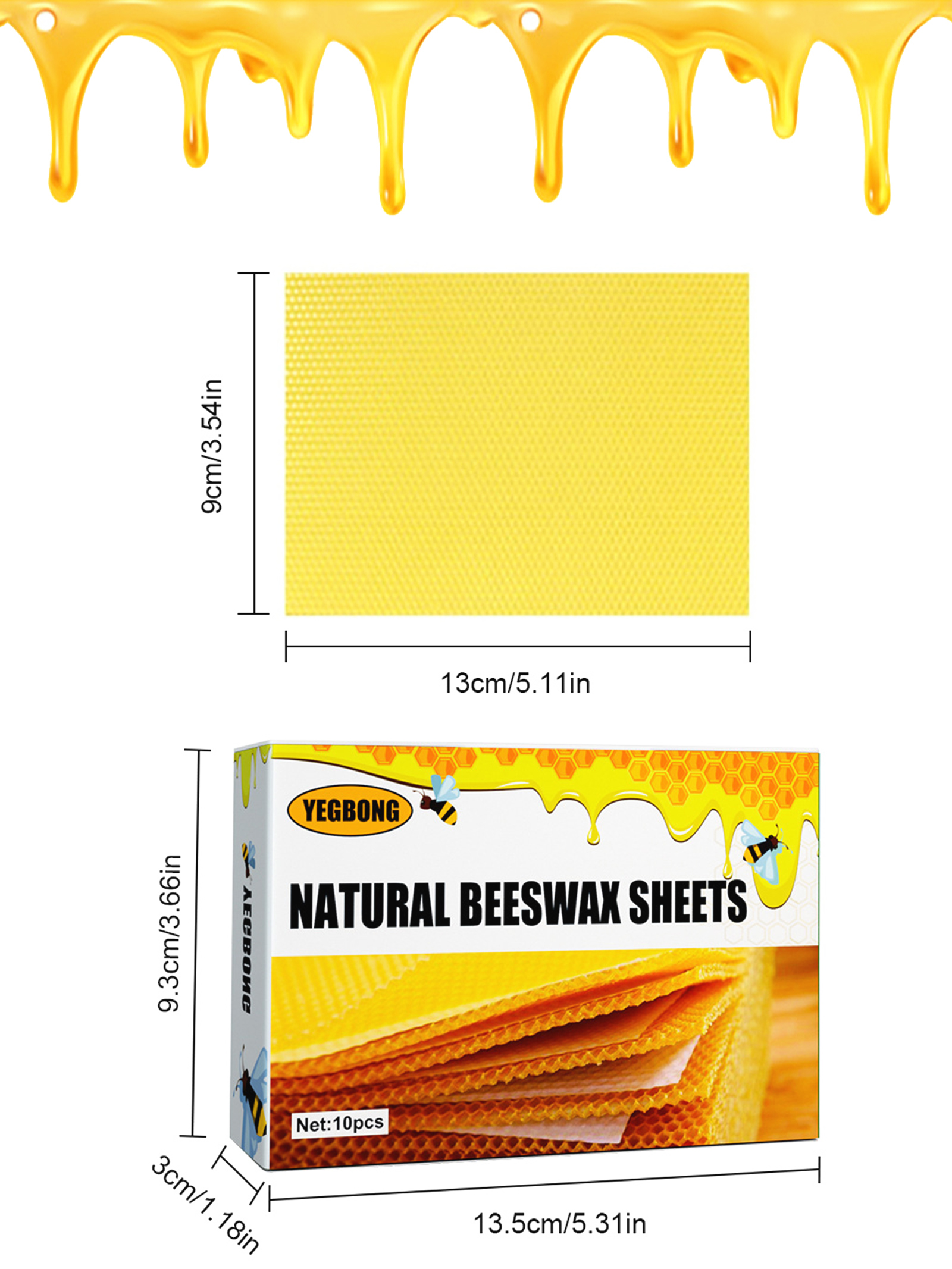 10Pcs Natural Honeycomb Bee Wa – обзор и цена Candle Making Accessories