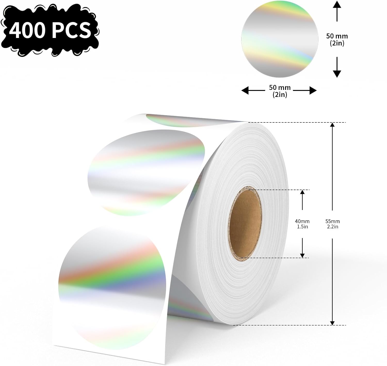 2 Inch Holographic Thermal Lab – обзор и цена Label Sticker Round