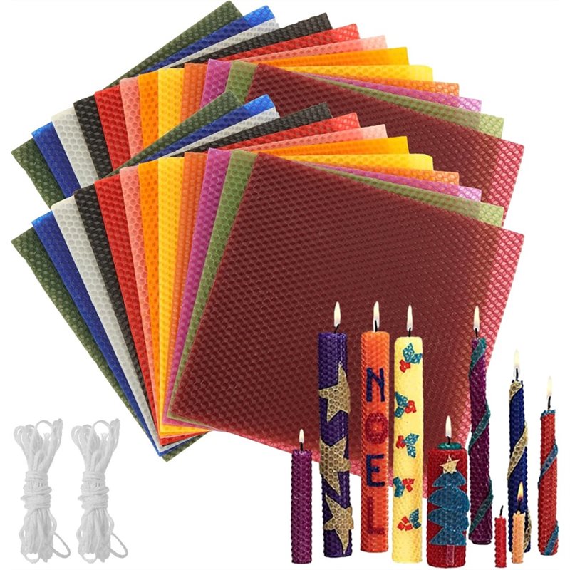 24Pcs 8x8 Inch Beeswax Sheets  – обзор и цена Candle Making Kit For Adults